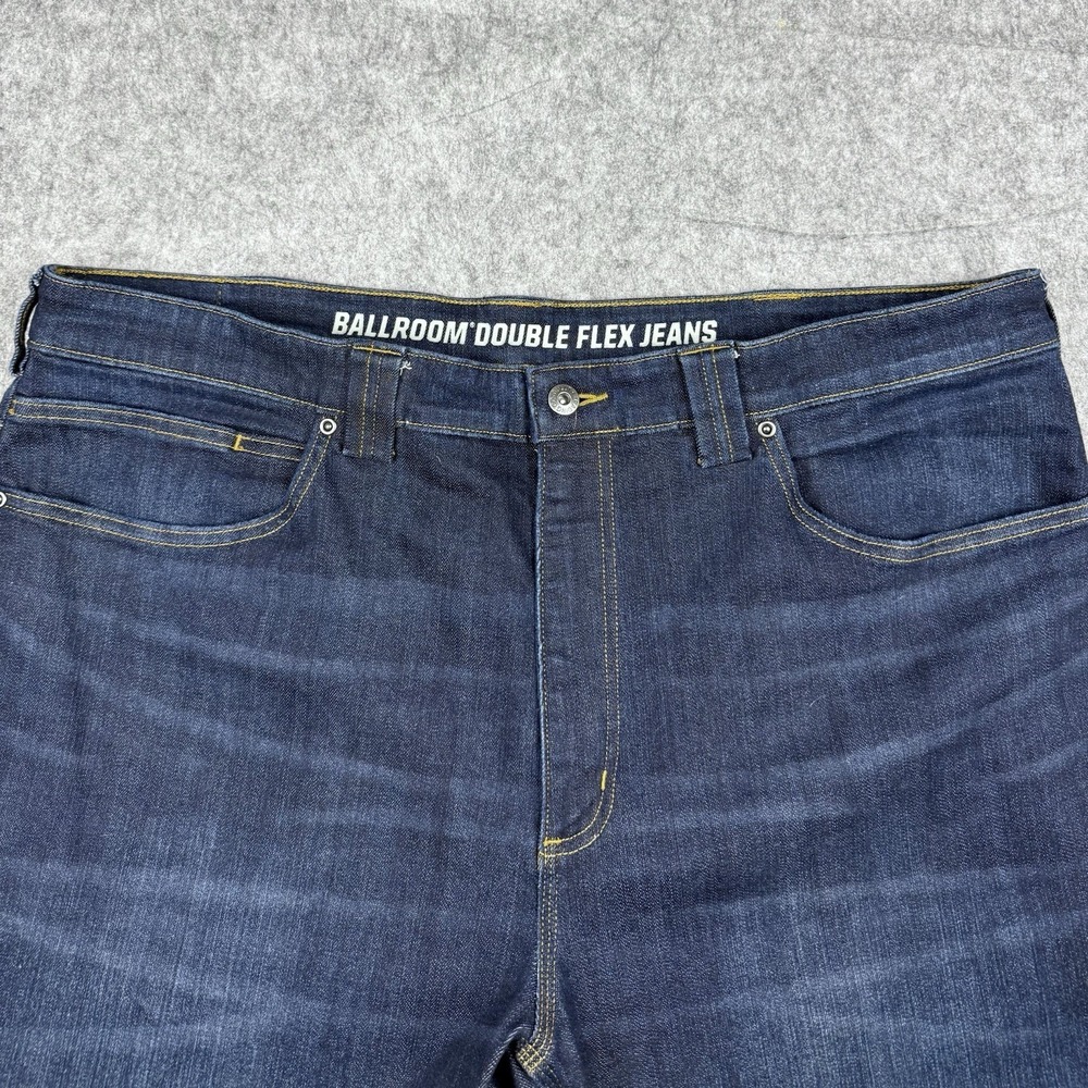 Duluth Trading Co Ballroom Double Flex Jeans Men 42x34 Relaxed Fit Dark Wash EUC - Picture 2 of 14
